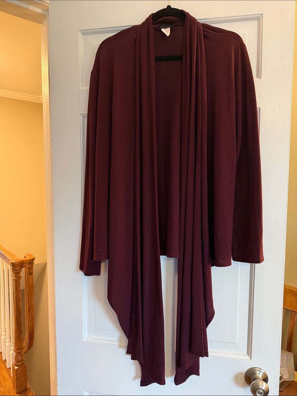 Panitti Women's Open-Front Draped Cardigan - Burgundy